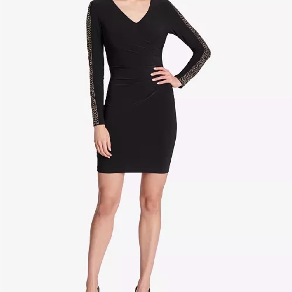 Guess Black Long Sleeve Dress with Lace Detail